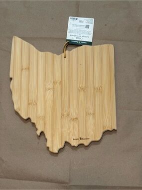 Totally Bamboo Ohio Shaped Bamboo Cutting & Serving Board - Natural